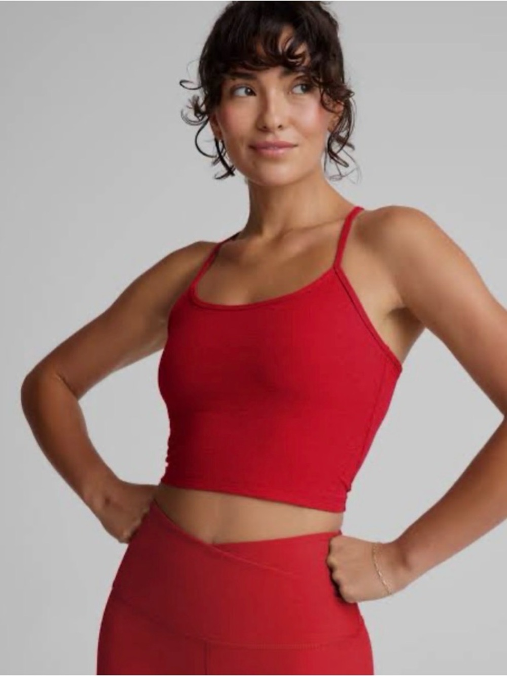 Beyond Yoga Spacedye™ Slim Racerback Cropped Tank - Chili Red Heather